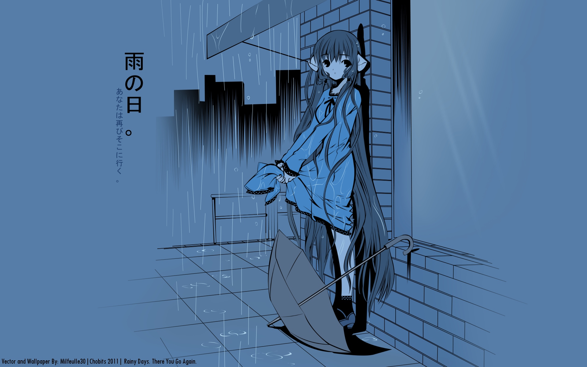 Konachan_com - 107793 blue chii chobits rain tagme umbrella wet.jpg