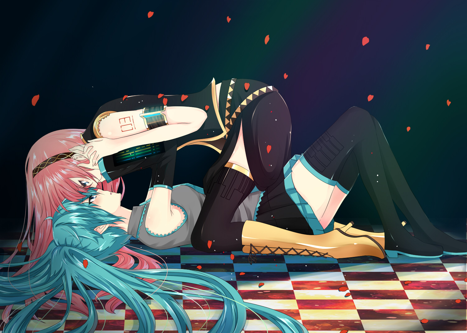 yande.re 174845 hatsune_miku megurine_luka nuko_(mikupantu) thighhighs vocaloid yuri.jpg