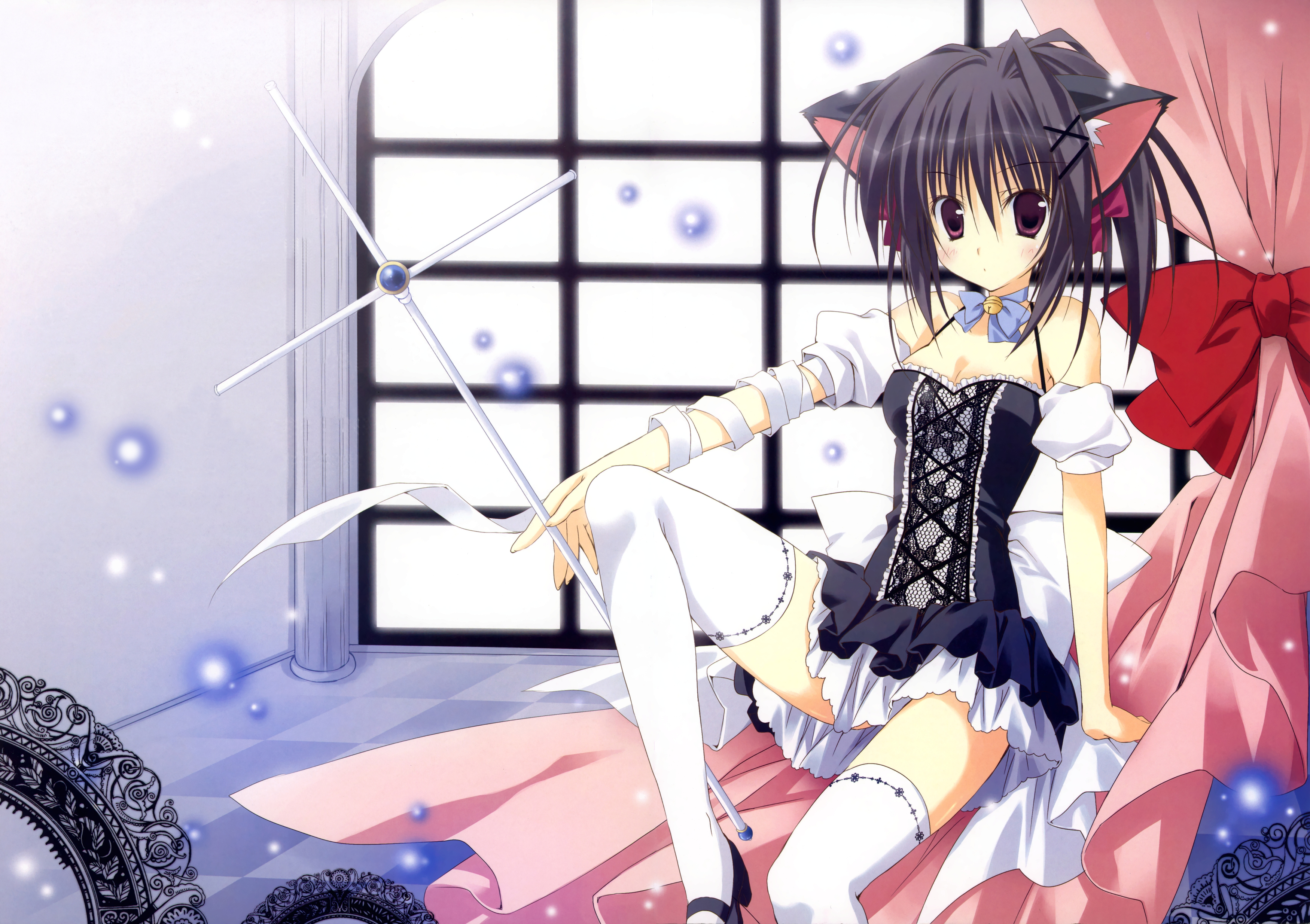 yande.re 181926 animal_ears detexted dress korie_riko mujin_shoujo nekomimi thighhighs.jpg