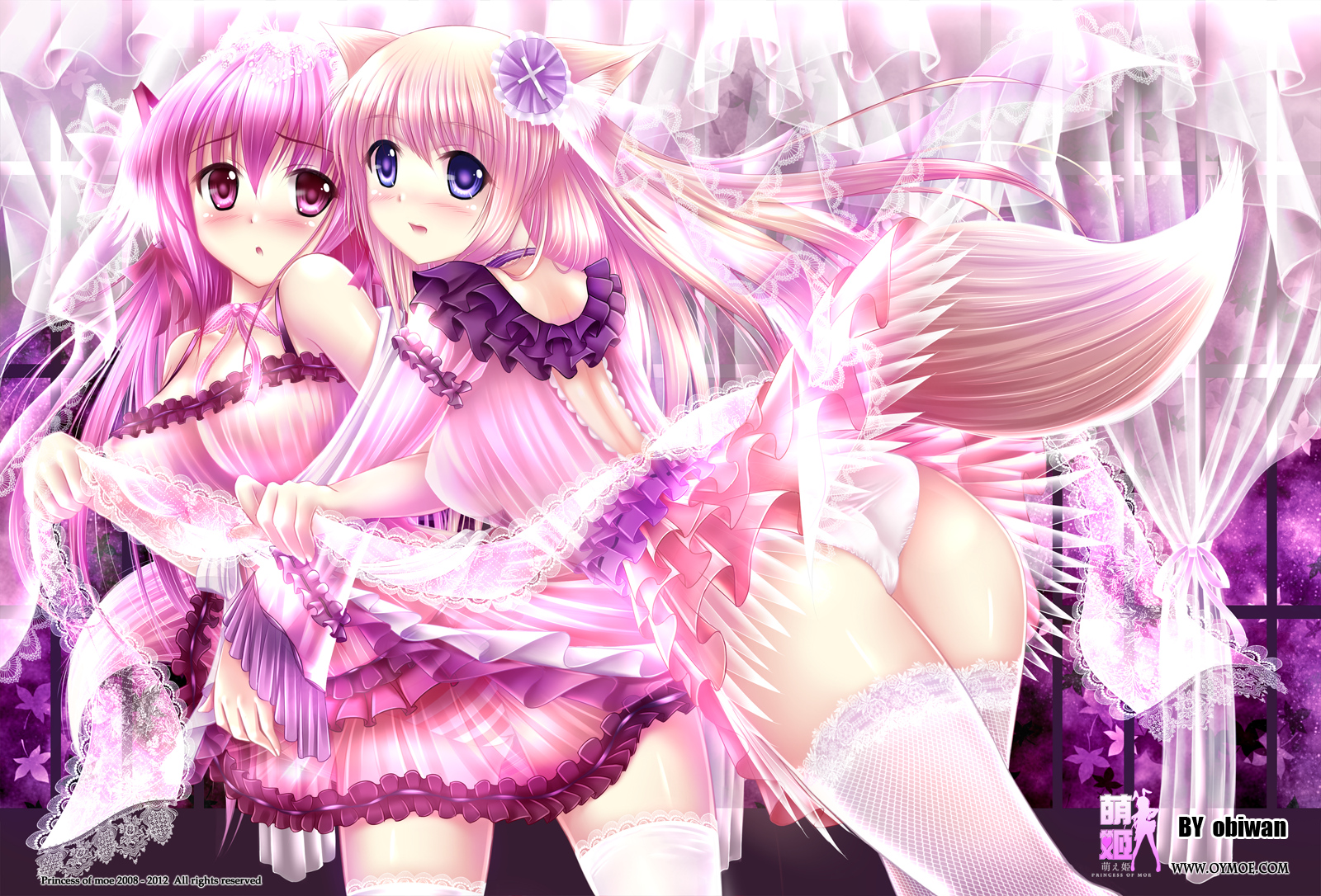 yande.re 205334 animal_ears dress obiwan pantsu see_through shimapan tail thighhighs.jpg