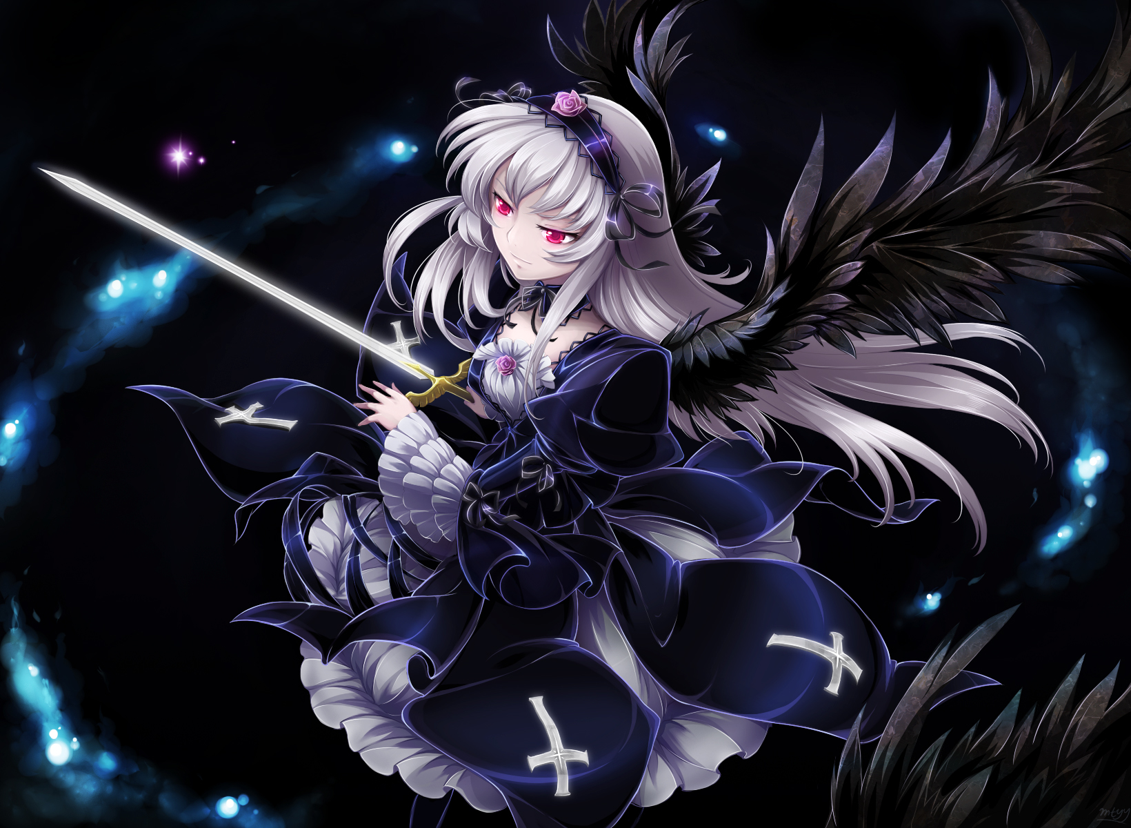 yande.re 224438 dress mtyy rozen_maiden suigintou sword wallpaper wings.jpg