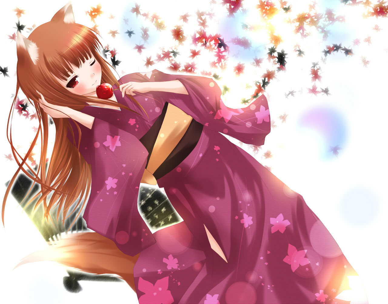 yande.re 142477 animal_ears holo mikuri_yoru spice_and_wolf tail yukata.jpg